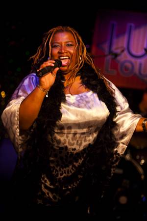 Carolyn T singing at the Lula Lounge